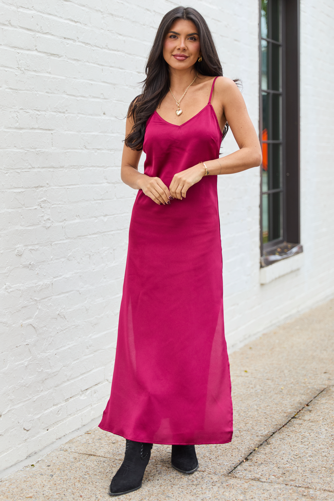 Pink Lily Allie Burgundy Slip Dress - Women's M Pink Lily Allie Burgundy Slip Dress - Women's M