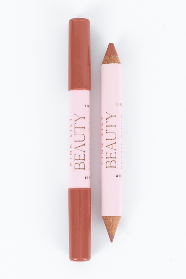 Pink Lily Beauty Double Bloom Dual Lipstick and Lip Liner - Peachy Please