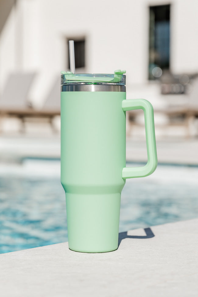 Mint Green Tumbler Cup with Handle – Briarwood Gifts