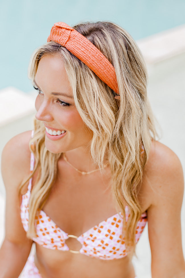 Setting The World On Fire Coral Woven Knotted Headband