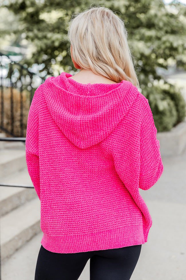 Found Your Love Hot Pink Chenille Oversized Hoodie