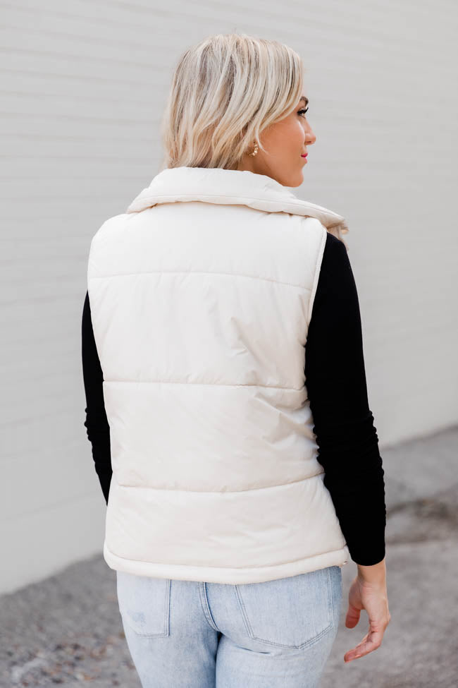 Forever With You Beige Removable Hood Puffer Vest FINAL SALE