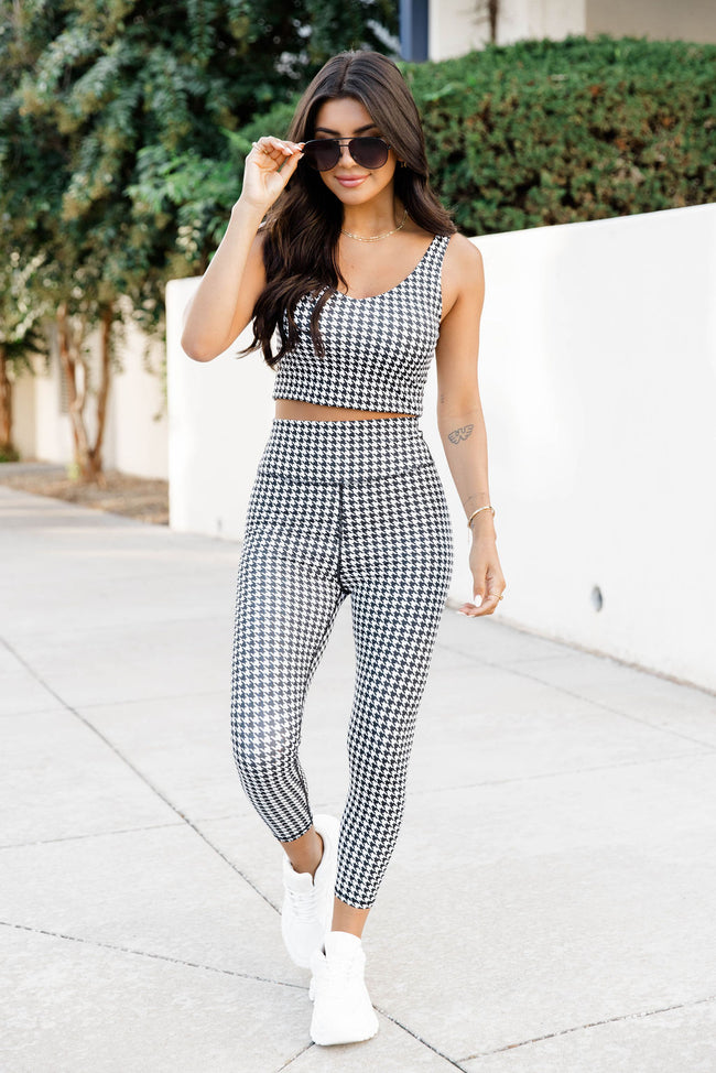 Chasing After Me Houndstooth Active Bra Top FINAL SALE