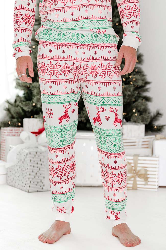 Sleigh All Day Men Red and Green Fair Isle Pajama Pant