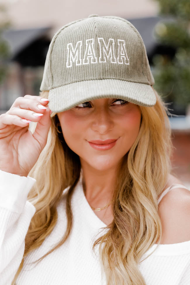 Mama Block Olive Corduroy Hat