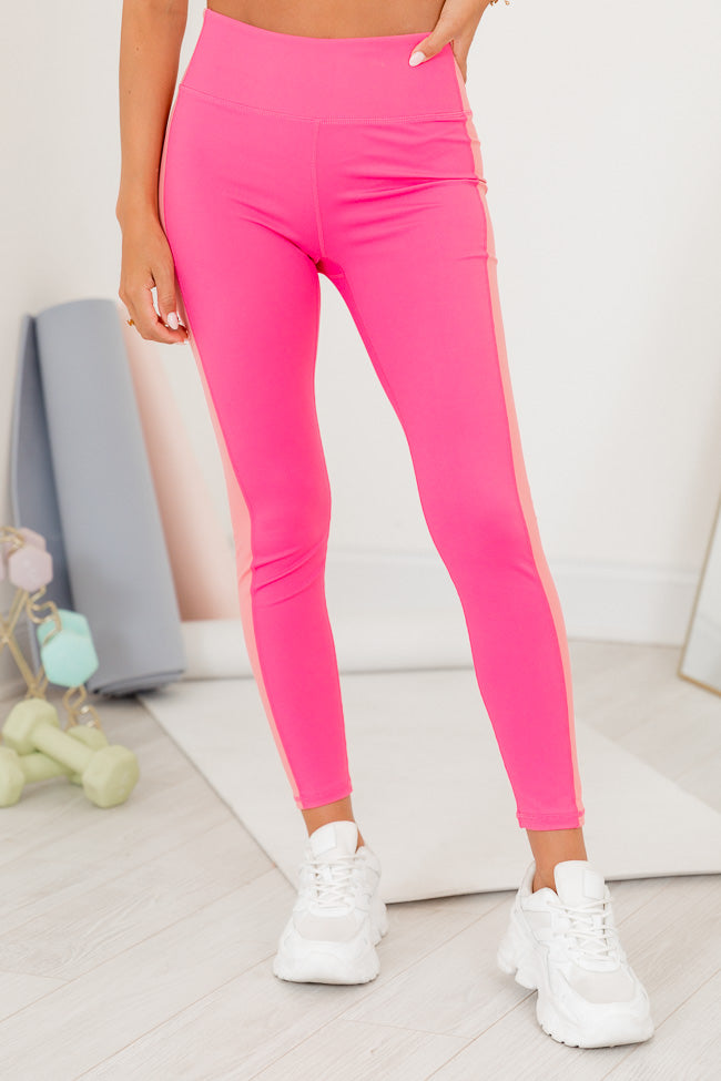 Always On The Go Pink Color Block Leggings