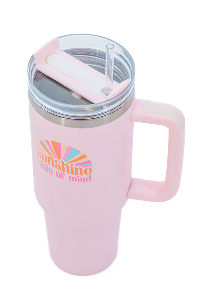 Sippin' Pretty Sunshine State Of Mind 40 oz Drink Tumbler With Lid And Straw SALE