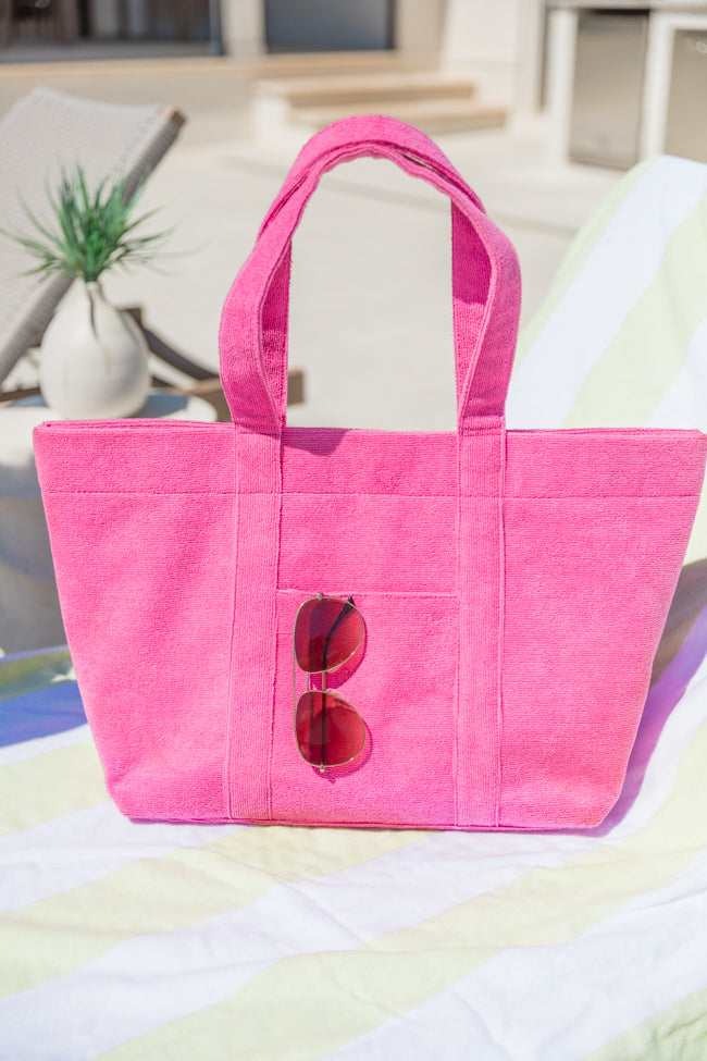 Pink Terry Cloth Tote Bag