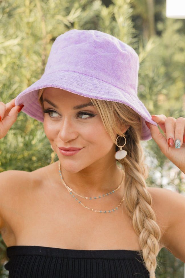 Lavender Terry Cloth Bucket Hat