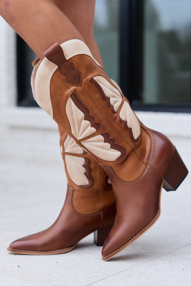 pink lily white boots Fairy Camel Cowboy Boot