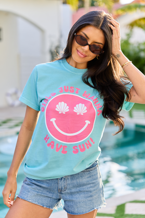 Girls Just Wanna Have Sun Chalky Mint Graphic Tee SALE