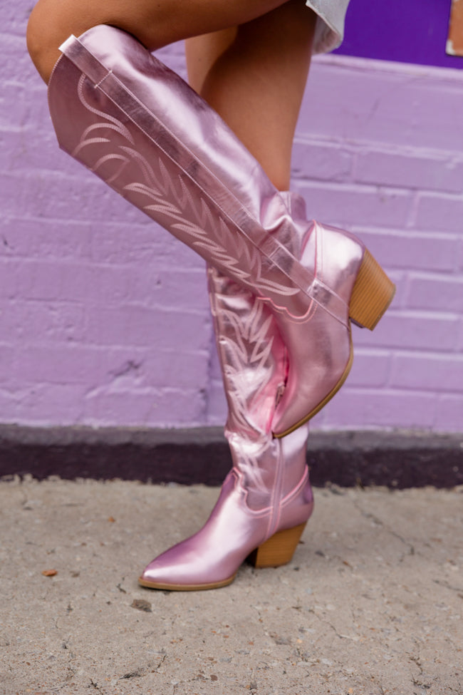 Shania Metallic Pink Cowboy Boot