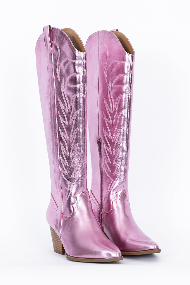 Shania Metallic Pink Cowboy Boot SALE