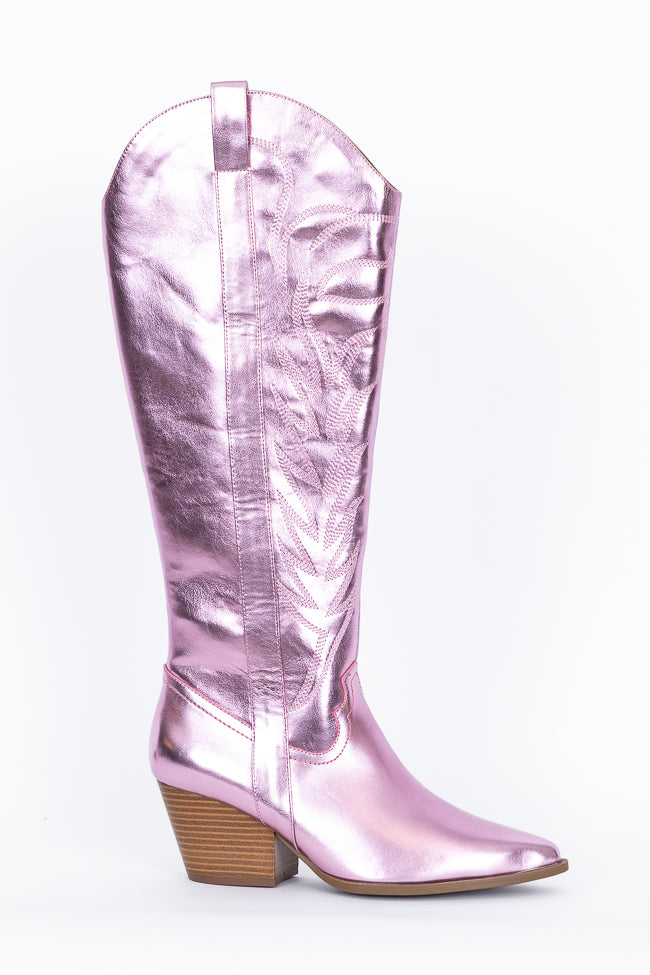 Shania Metallic Pink Cowboy Boot