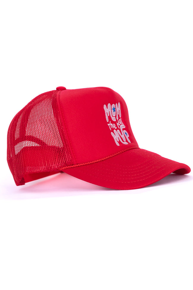 Mom The Real MVP Red Trucker Hat
