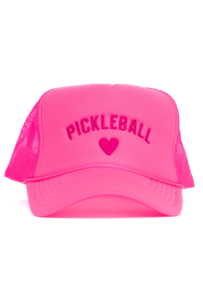 Pickleballer Neon Pink Trucker Hat