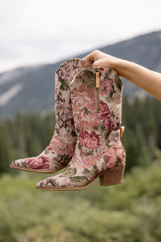 Brilee Floral Tapestry Cowboy Boots