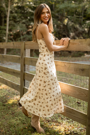 Margot Brown Floral Slip Dress FINAL SALE