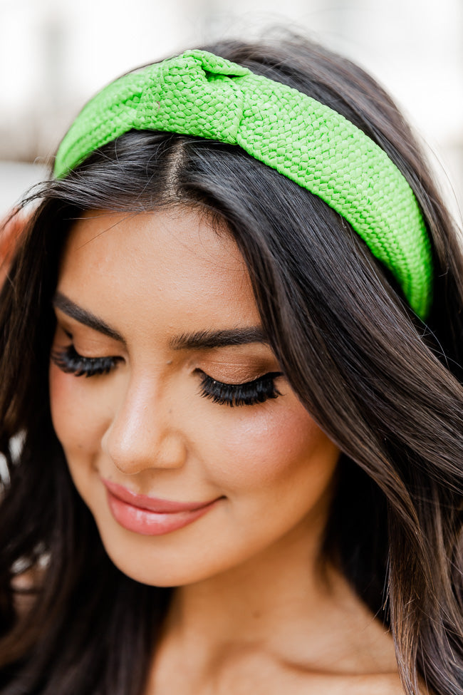 Much Needed Green Woven Knotted Headband