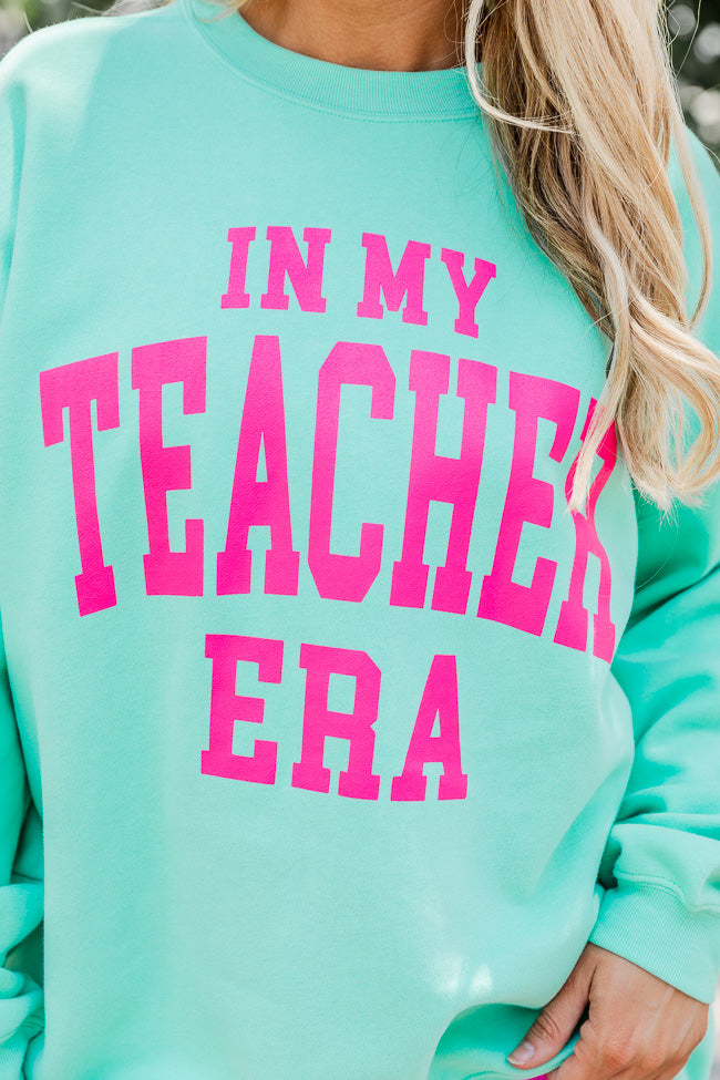 In My Teacher Era Lime Oversized Graphic Sweatshirt