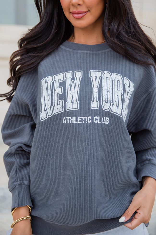 New York Athletic Club Charcoal Corded Graphic Sweatshirt