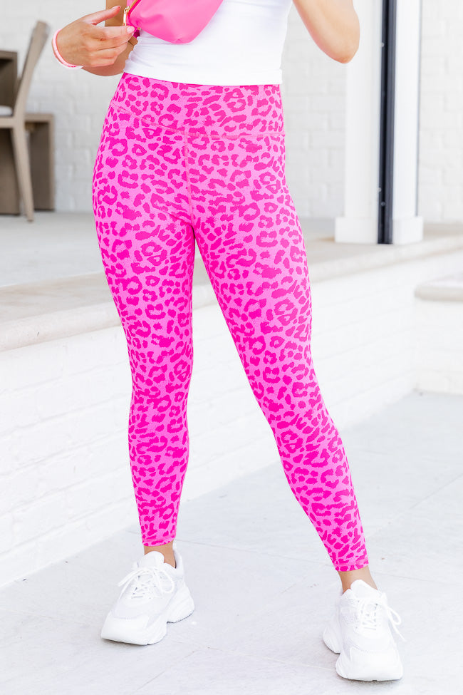 Neon Pink Leopard Leggings – Flex it Pink