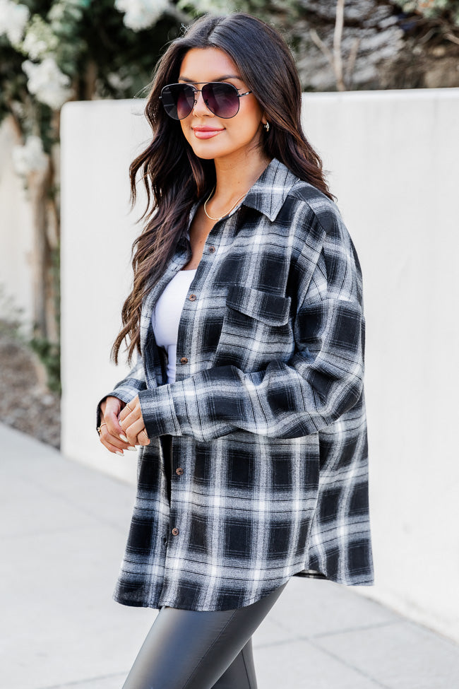 Refreshing Beauty Plaid Black/White Button Front Shirt SALE