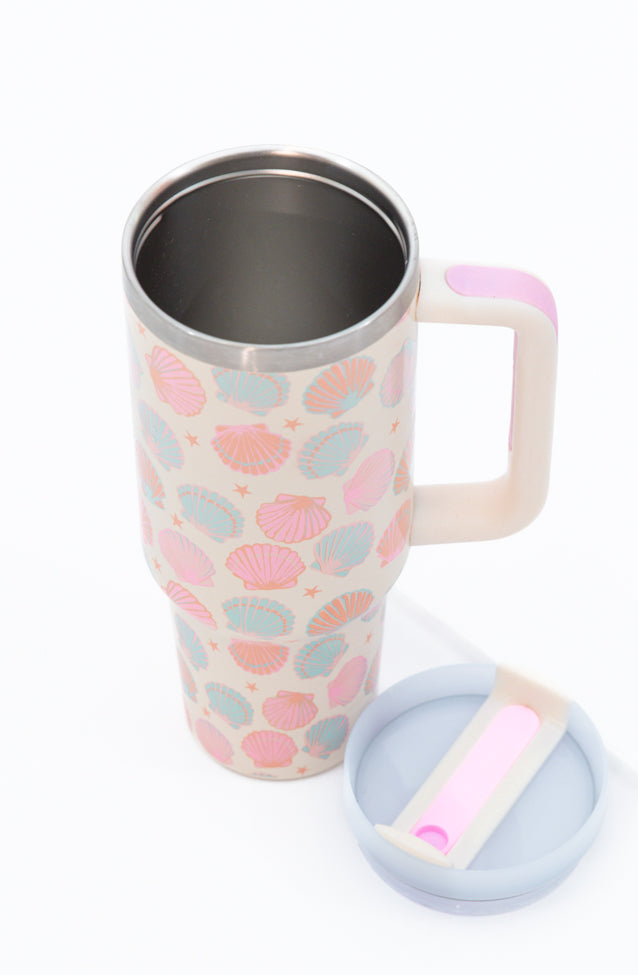 Sippin' Pretty In Shell Yeah 40 0z Drink Tumbler With Lid And Straw SALE