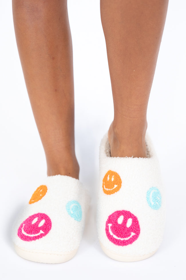 Multi-Color Smiley Slippers SALE