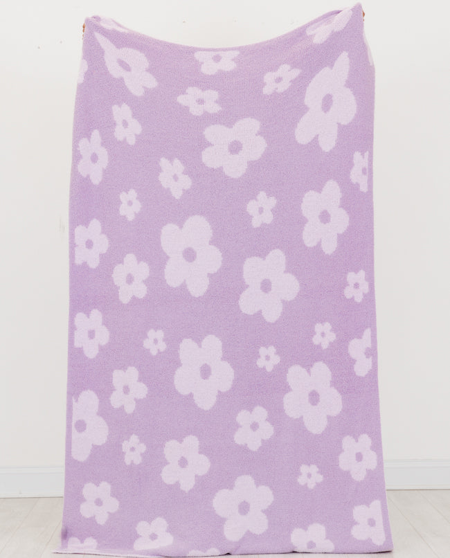Make Me Believe Purple Boho Daisies Blanket SALE