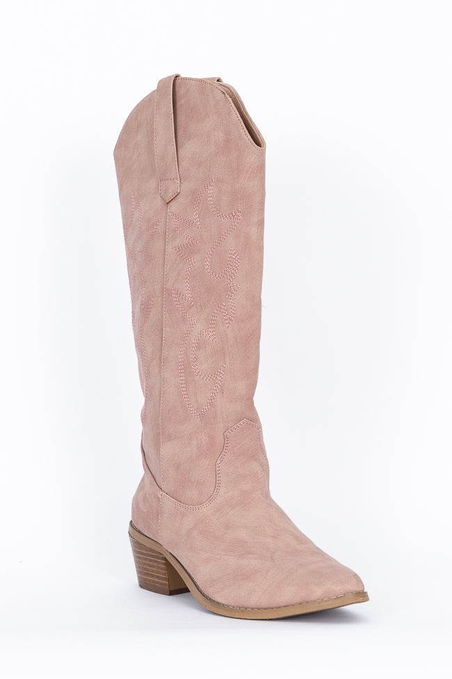 Charlotte Pink Leather Cowboy Boots SALE