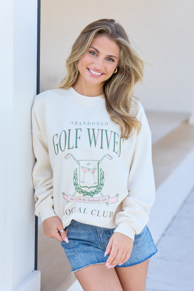 Golf Wives Cream Graphic Sweatshirt DOORBUSTER