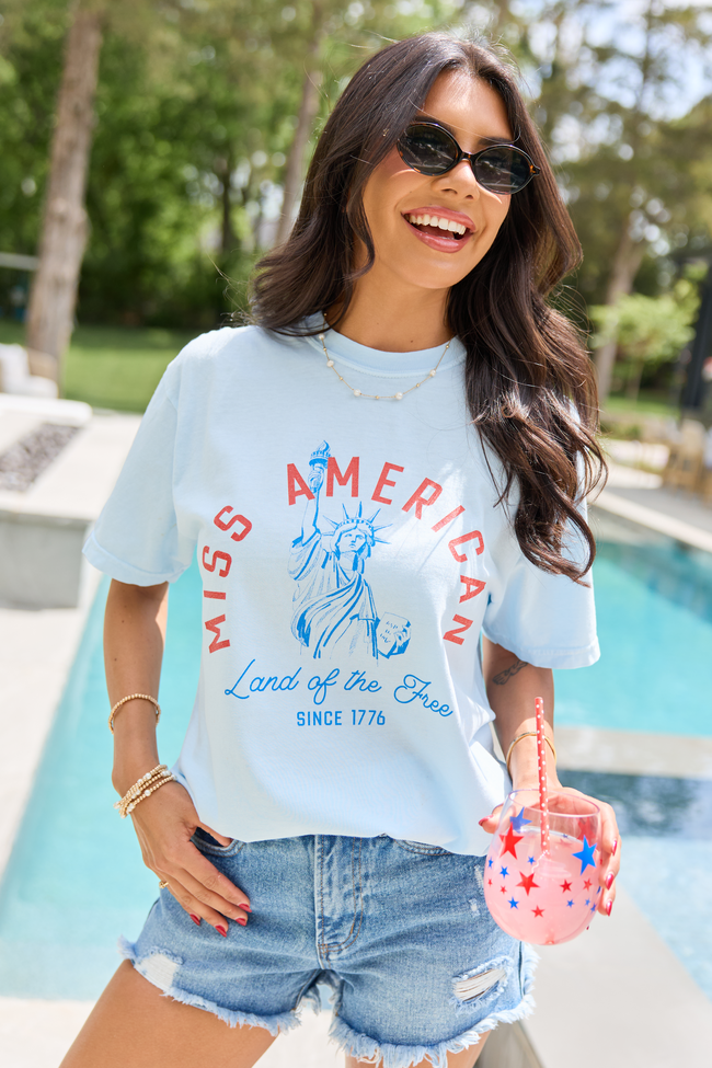 Miss Americana Light Blue Graphic Tee