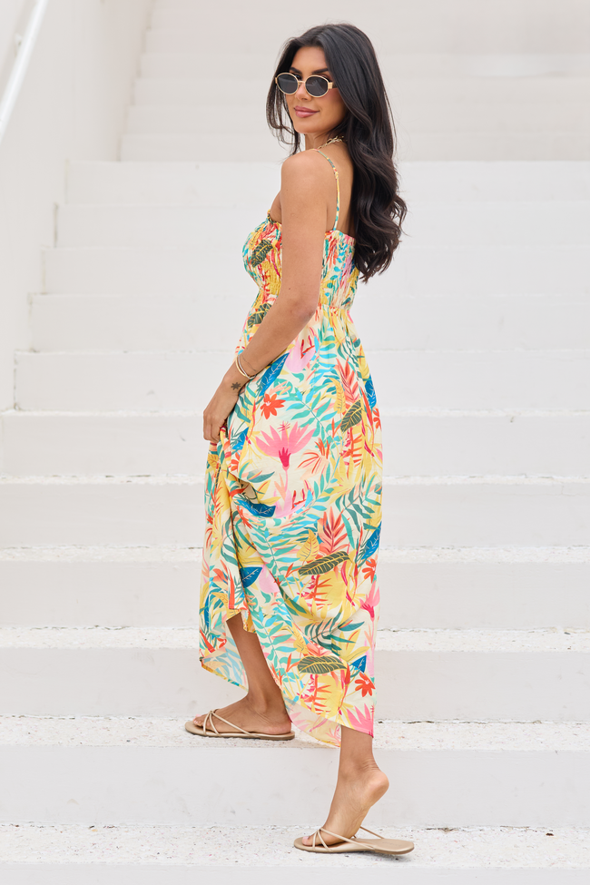 palm print maxi dress Palmira Palm Leaf Printed Maxi Dress
