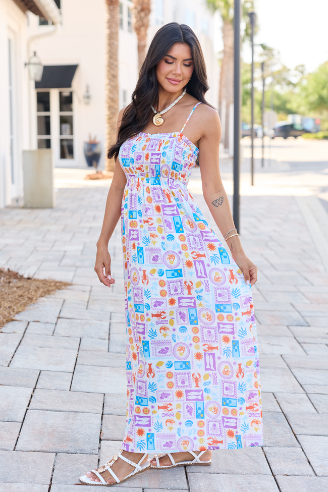 pink lily purple dress Aria Purple Sealife Maxi Dress XL