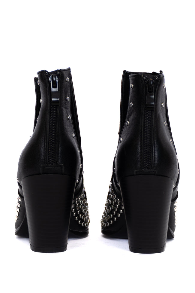 Loretta Black and Silver Studded Western Booties FINAL SALE