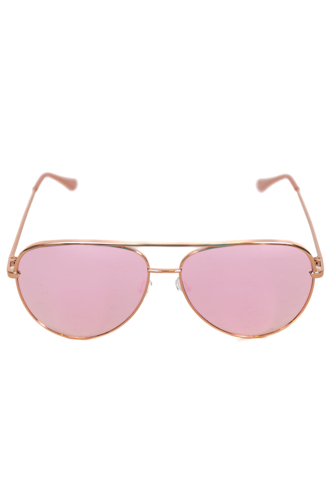Mila Rose Gold Frame with Mirror Pink Lens Sunglasses