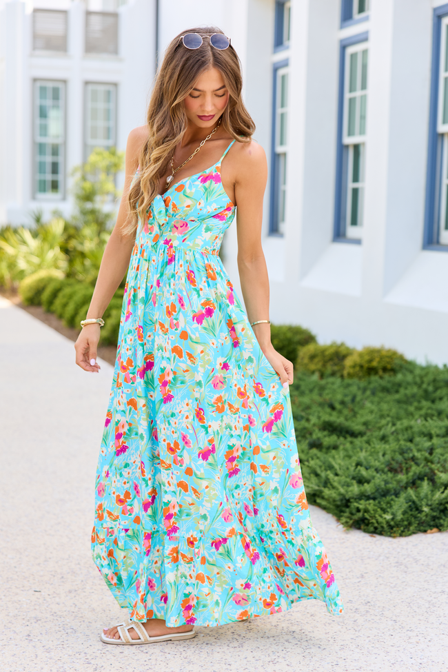turquoise flowy dress NicoBlu Blythe Maxi Crinkle Chiffon Dress in Turquoise Paisley Petite-8
