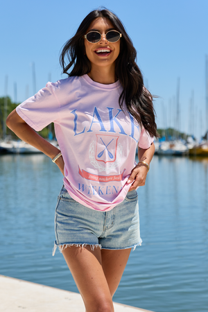 Lake Weekends Light Pink Graphic Tee