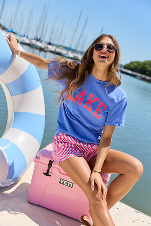 Lake Block Blue Graphic Tee