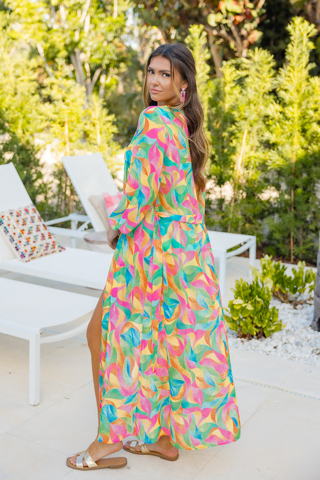 Eyes On Paradise in Kaleidoscope Dreams Belted Kimono Cover Up