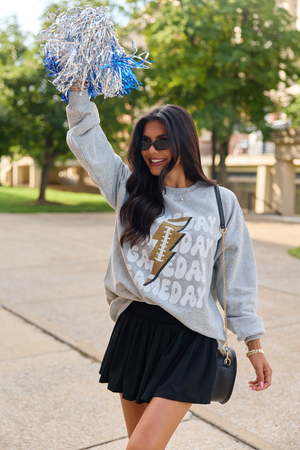 Gameday Football Grey Graphic Sweatshirt