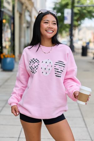 Skulls Trio Pink Graphic Sweatshirt