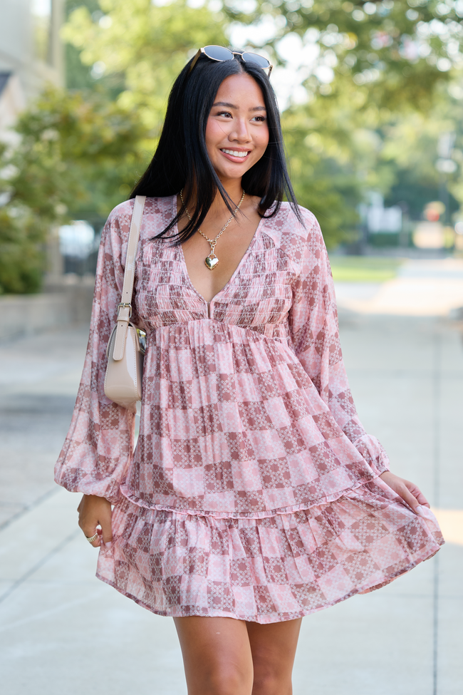 Here We Are Patchwork Mini Dress