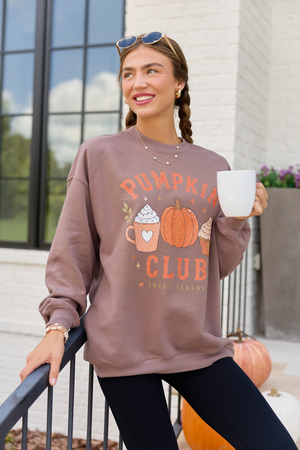 Pumpkin Club Mocha Graphic Sweatshirt