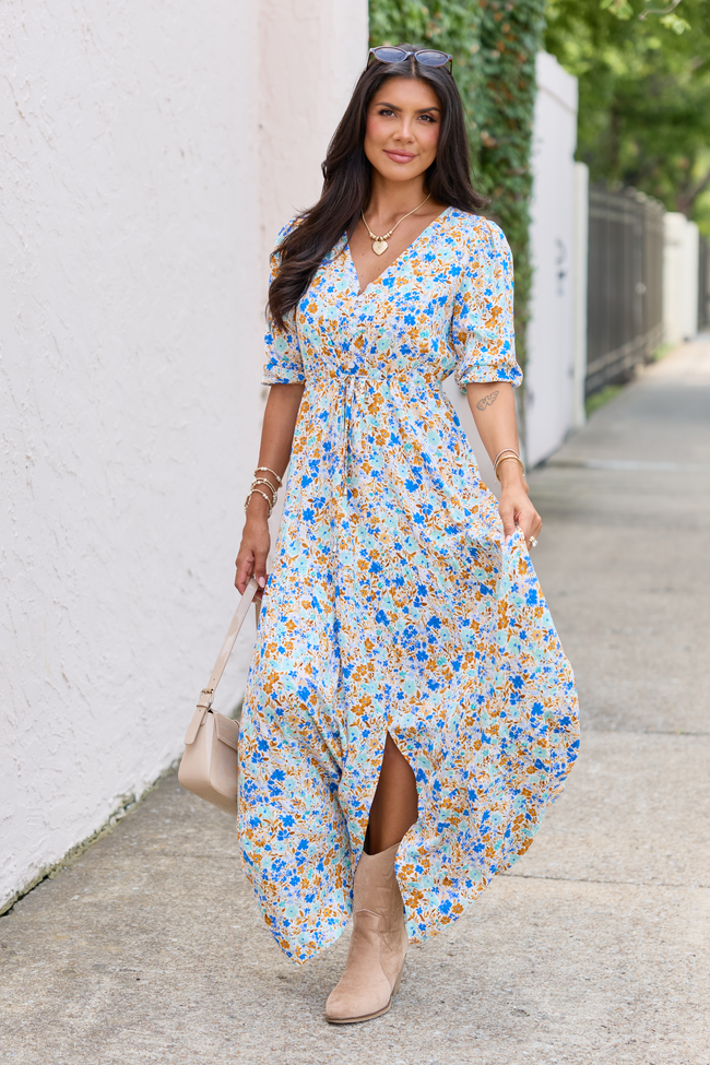 All Along Multi Floral Maxi Dress Blue/Green