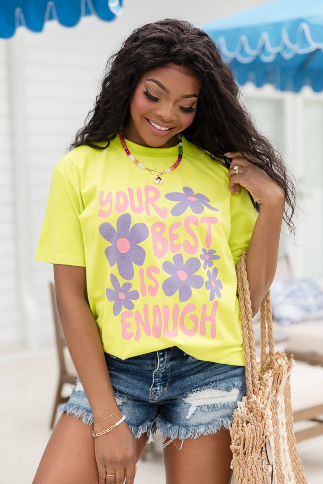 Your Best is Enough Neon Oversized Graphic Tee