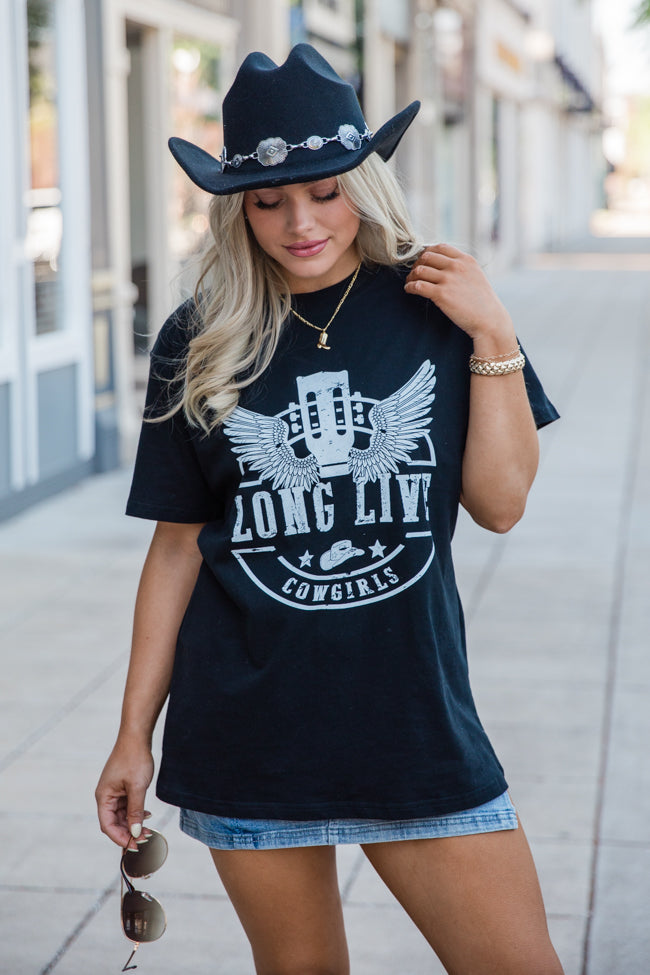Long Live Cowgirls Black Oversized Graphic Tee