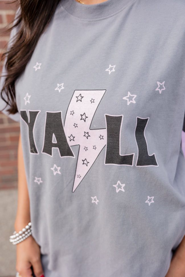 Y'all with Star Grey Oversized Graphic tee