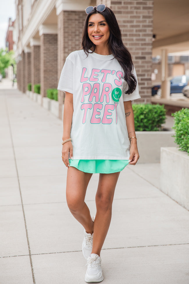 Lets Par Tee White Oversized Graphic Tee